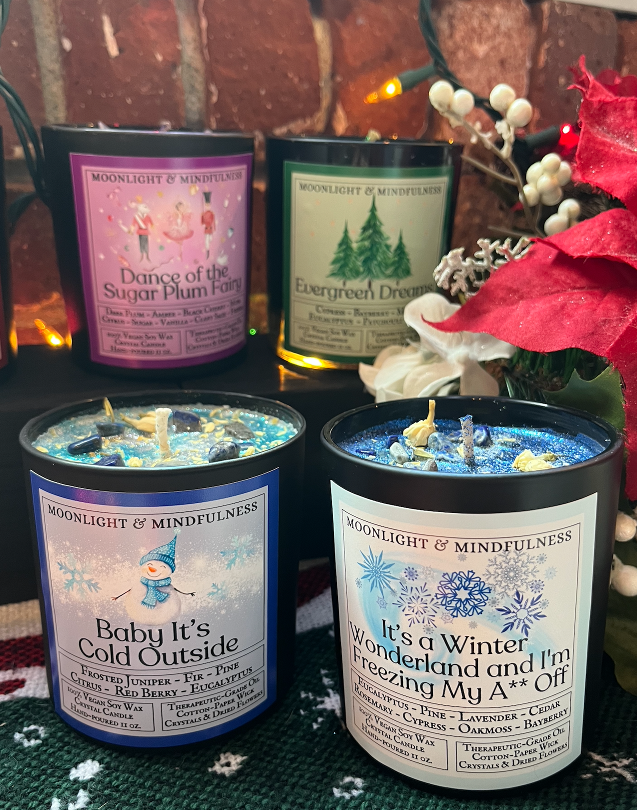 Moonlight & Mindfulness - Wholesale Jar/Filled Candle - Holiday Soy Wax Crystal Candles, Christmas Scents, Vegan8