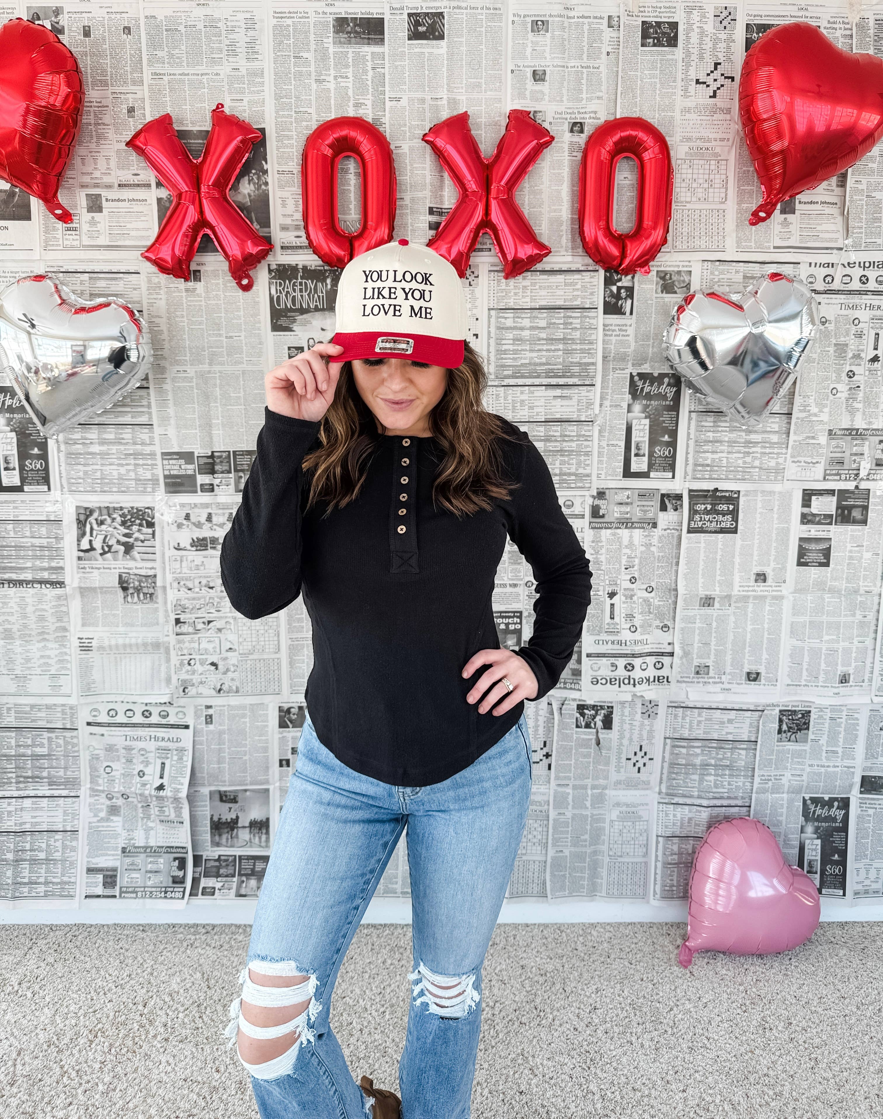 Top Notch – Großhandel Trucker-Cap – Damen – Du siehst aus, als ob du mich liebst, bestickter Hut1