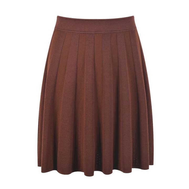 Color as pictures SET227 Tailored Knit Vest & Pleated Skirt Set – Fall Edit for wholesale on Faire3