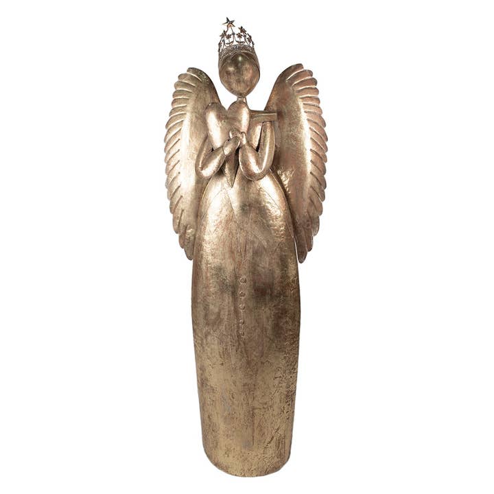 Christmas Decoration Angel 74x31x204 cm Gold colored Metal for wholesale by Clayre & Eef