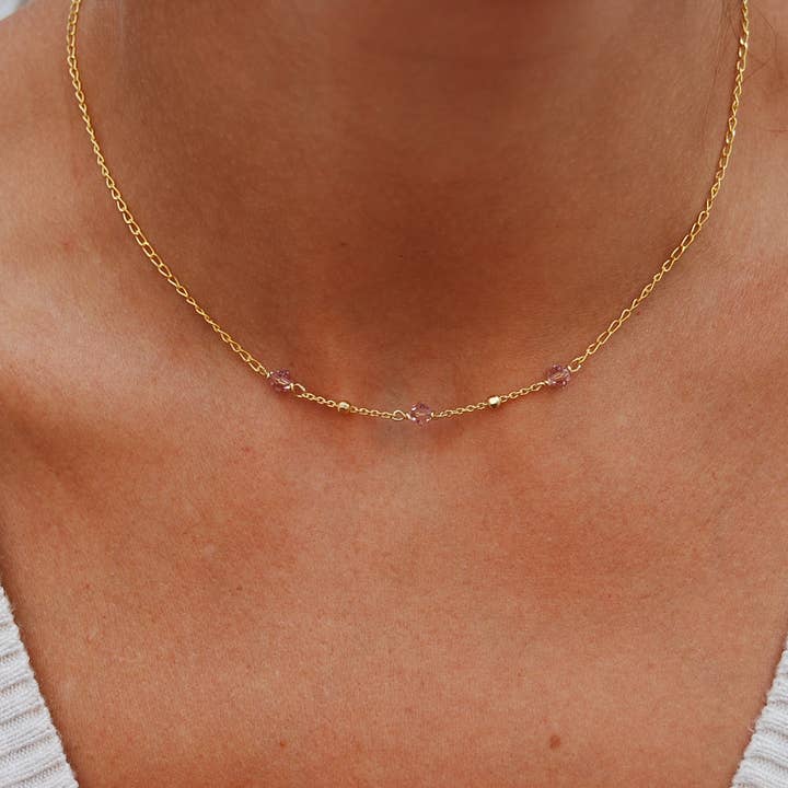 Sterling silver necklace with swarovski. para venta al por mayor de Yneda Jewels