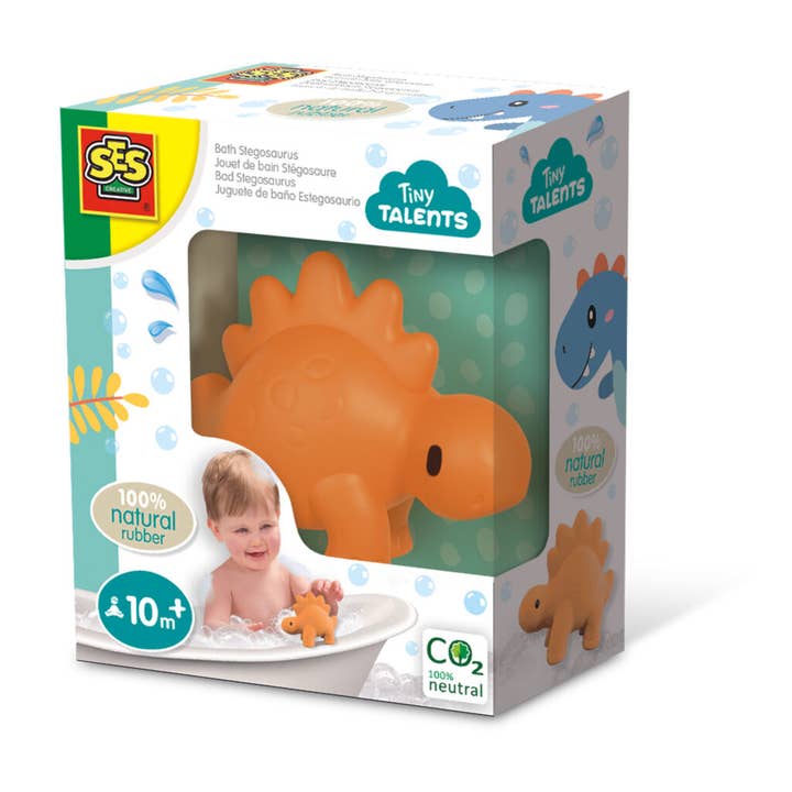 Bath Stegosaurus - 100% natural rubber for wholesale by Robbie Toys Ltd