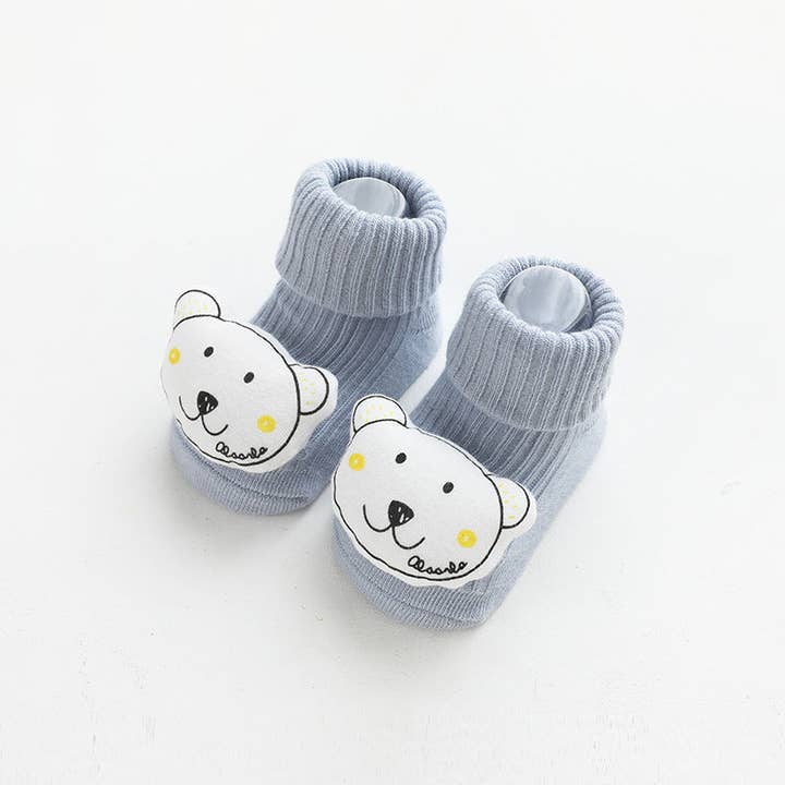 MyKids-USA® - Wholesale Socks - Baby - Baby Cartoon 3D Doll Patched Pattern Non-Slip Floor Socks