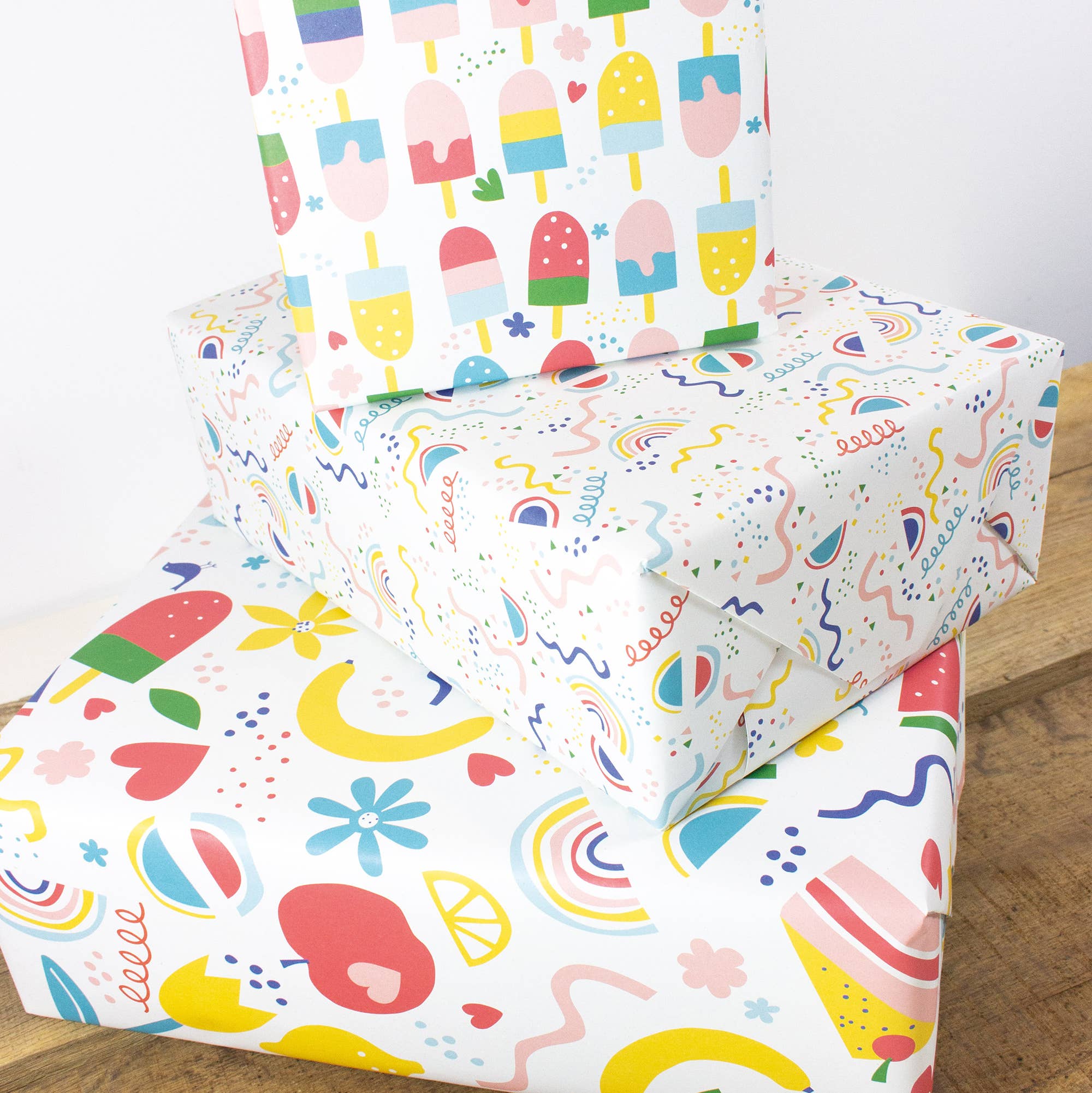 Bow & Hummingbird - Venta al por mayor Sobre de papel de regalo - Papel de regalo con diseño de helados2