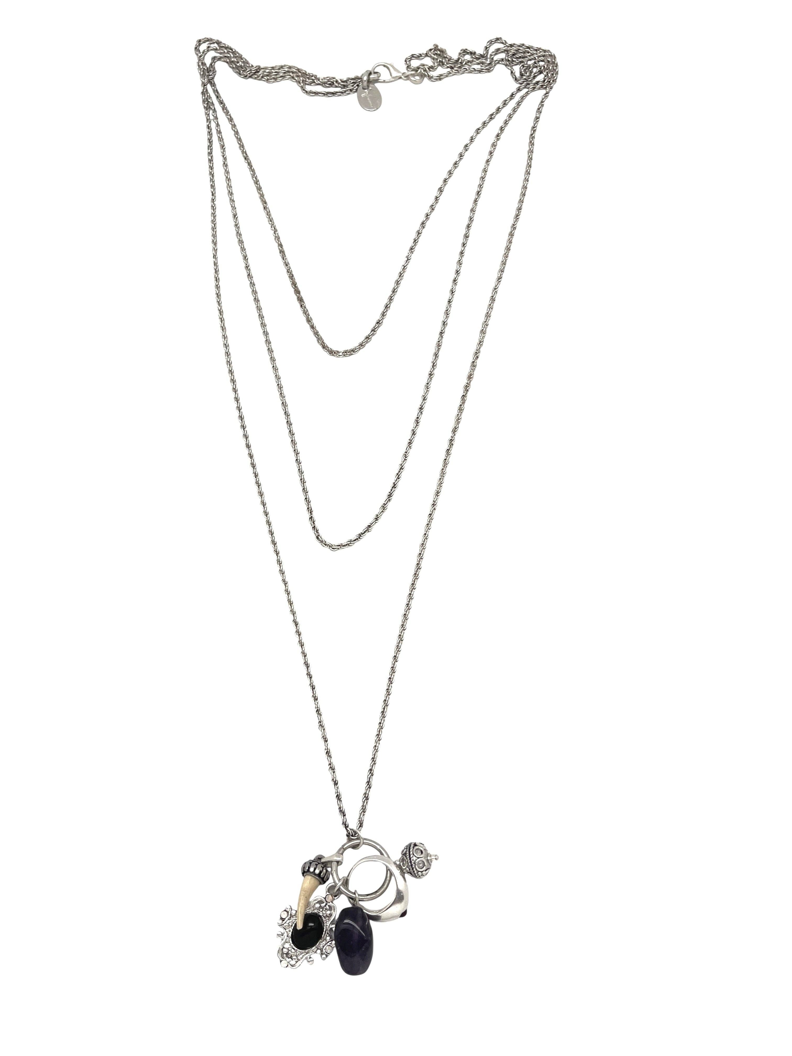 Gloria Mago - Wholesale Pendant/Charm Necklace - Trinity Drift necklace in 10µ silver charms0