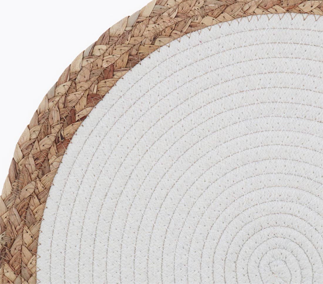 Fennco Styles – wholesale Placemat – Hand-Woven Rattan Cotton Braided Rope Placemat4