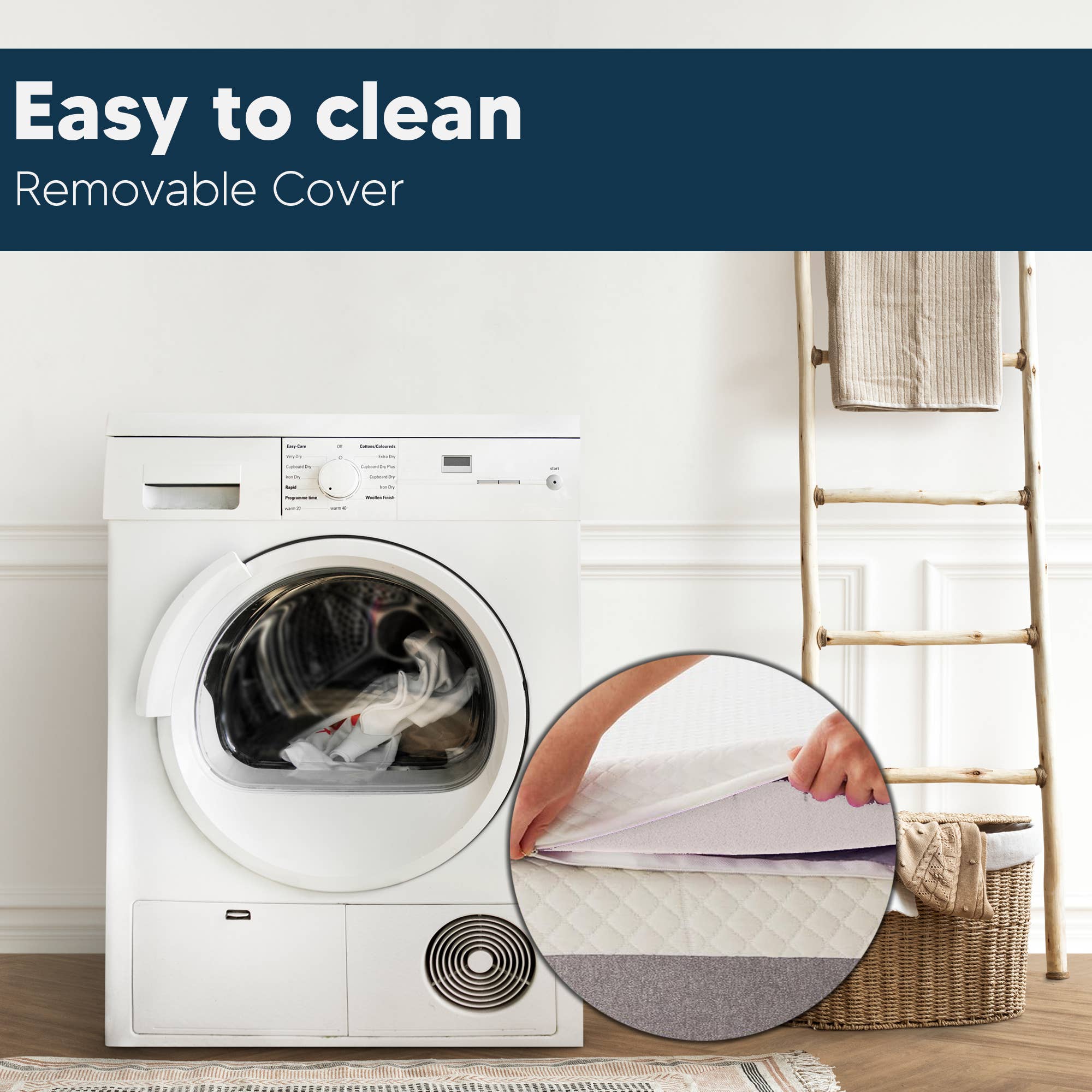 White 2-Inch Medium Firm Mattress Toppers with Breathable Cover for wholesale on Faire5