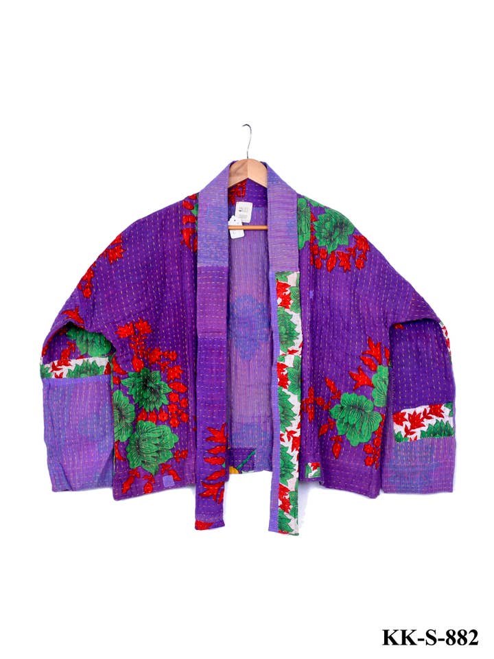 Crafts by Solid - Wholesale Jacket - Women's - Kantha Jacket - Pink & Purple - Short5
