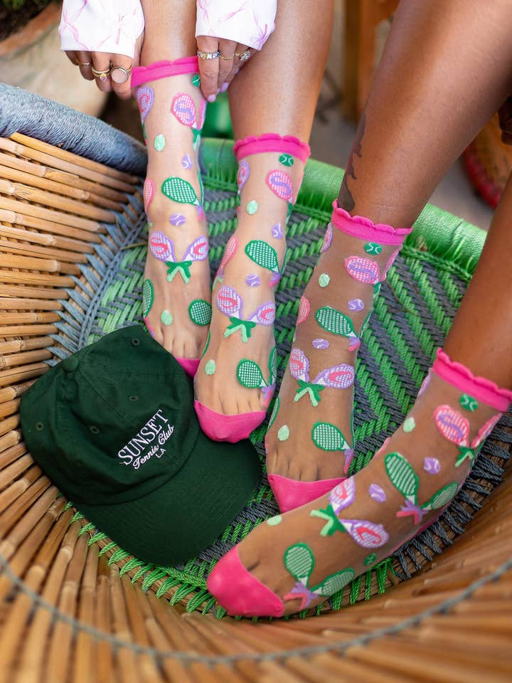 Chaussette transparente à volants Tenniscore pour la vente par Sock Candy