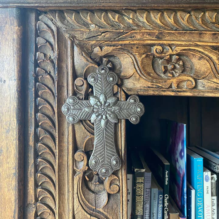 Haiti Fair Trade~ It's Cactus - Wholesale Wall Cross - Recycled Metal Cross, Milagro, Upcycled Art  5" x 7"