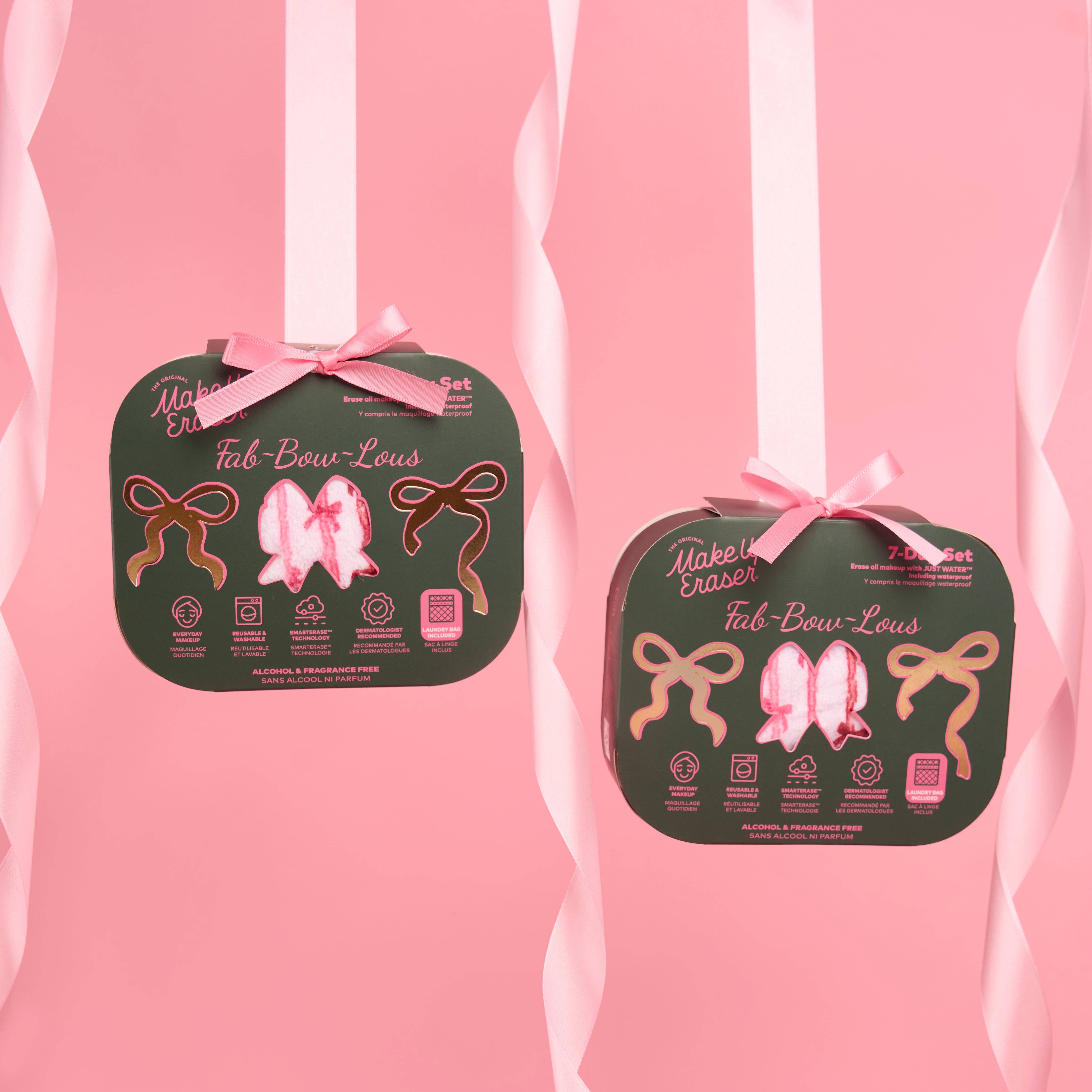 The Original MakeUp Eraser - Wholesale Makeup Remover - Fab-BOW-lous 7-Day Set |  The Whimsical Pink Bow Edit1