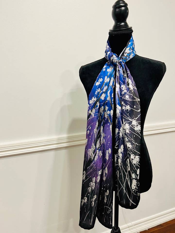 Meditation -100% Polyester (Shamoze Silk /Art Silk) Scarf for wholesale by Toronto Art Gallery