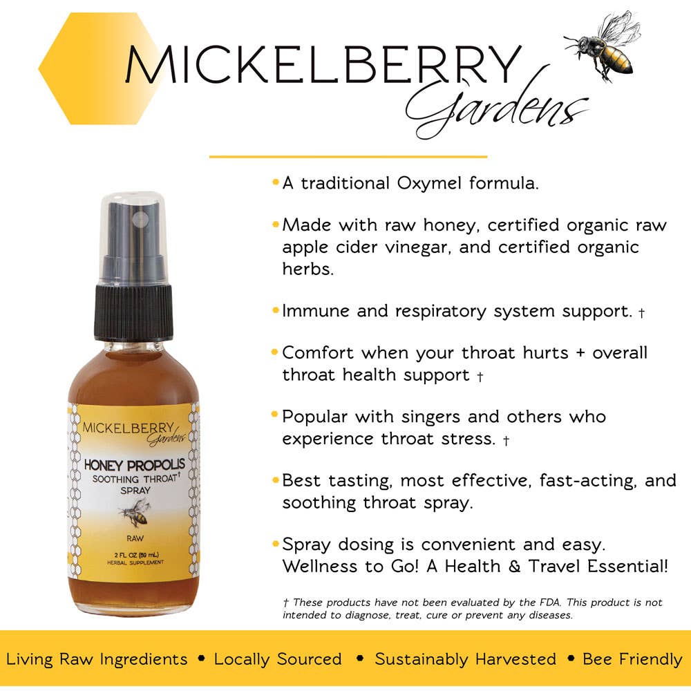 Mickelberry Gardens - Wholesale Throat Spray - Honey Propolis Throat Spray — fast acting immune support1