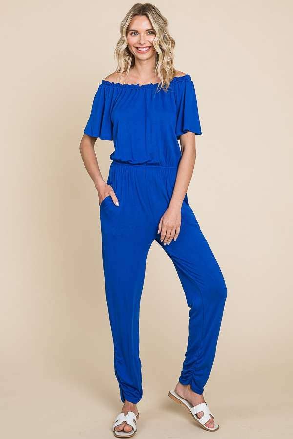 Culture Code - Wholesale Jumpsuit - Women's - CAR1489 - OFF SHOULDER PEASANT JUMPSUIT17