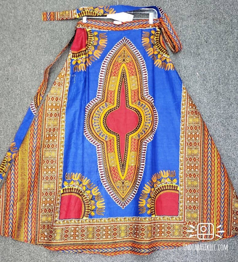 India Batik – Engroshandel Nederdel - Dame – #6006- Kvinder Lang Omslagsskørt- Dashiki Print9