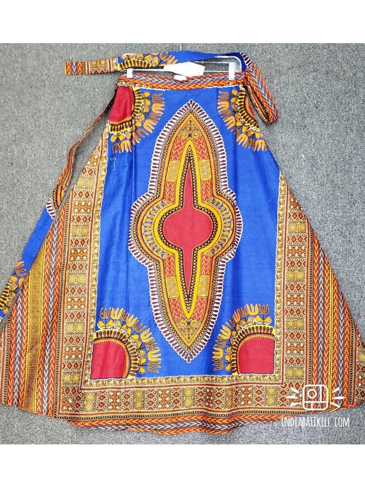 India Batik – Engroshandel Nederdel - Dame – #6006- Kvinder Lang Omslagsskørt- Dashiki Print9