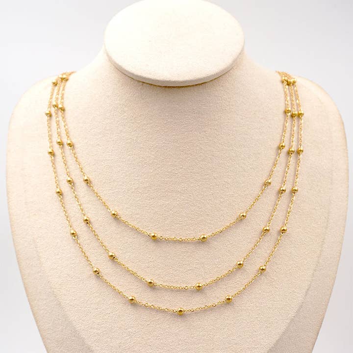 Collana in acciaio placcato oro 18K rotonda per la vendita all'ingrosso da parte di Gooddiy