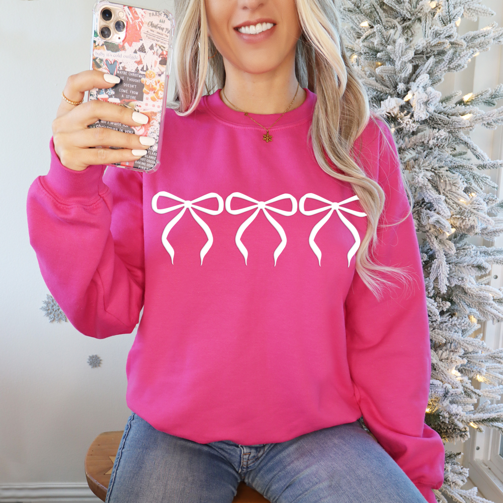 Trendy Transfers - Wholesale Doe-het-zelf-knutselset - Drievoudige Strikken Witte PUFF Transfer0