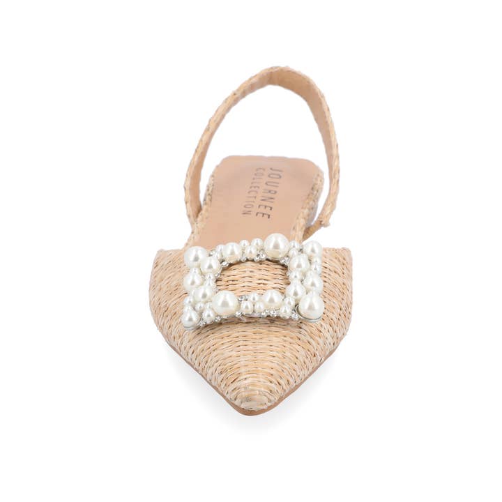 Journee - Wholesale Flats - Women's - Hannae Slingback Flats In Faux Raffla7