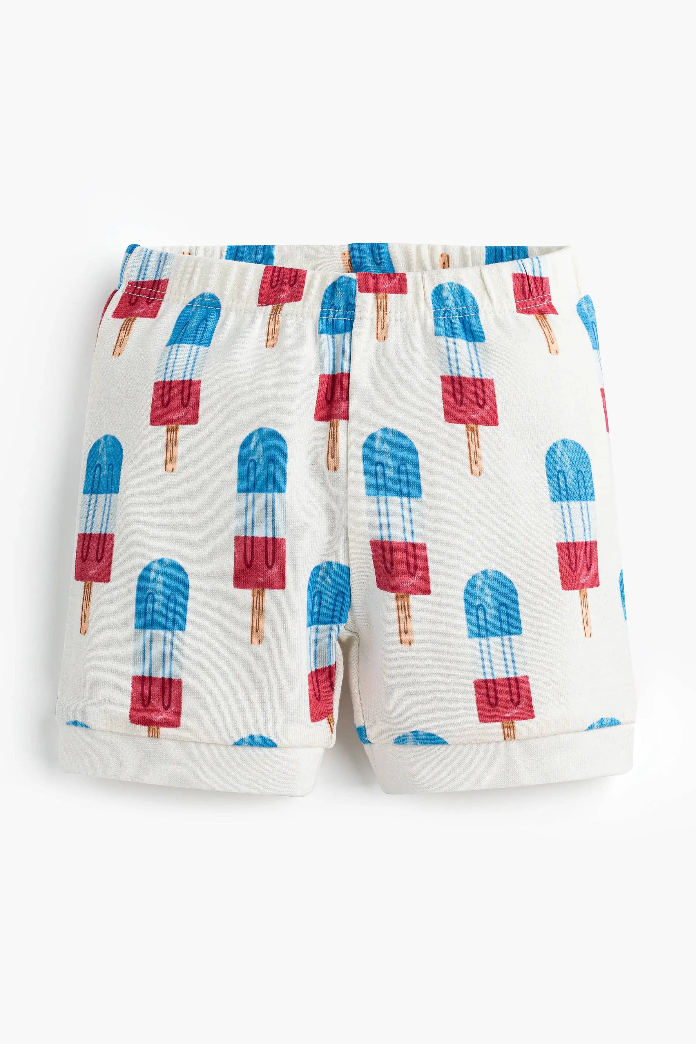Monica + Andy - Wholesale Sleepwear Set - Kids - 4th of July Two-Piece Shorty Pajama Set_Americana Ice Pops0