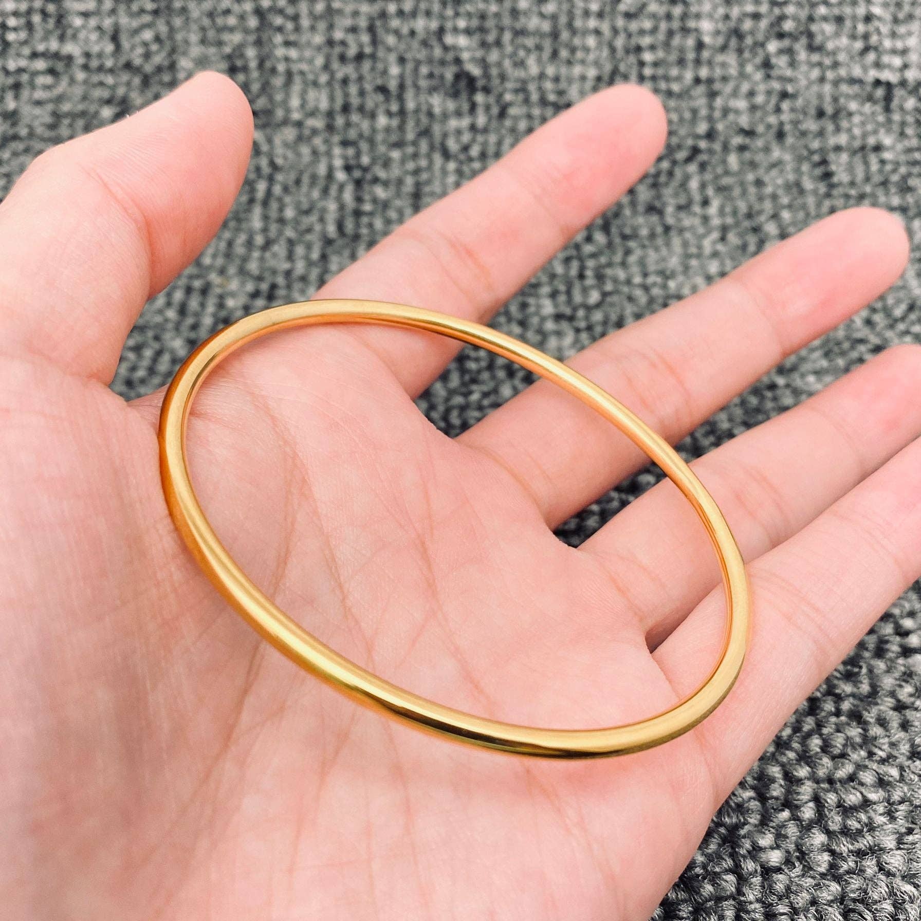 Mio Queena – wholesale Bangle bracelet – 5 Sizes 3 Colors Optional 3mm Stainless Circle Bangle - FGS0