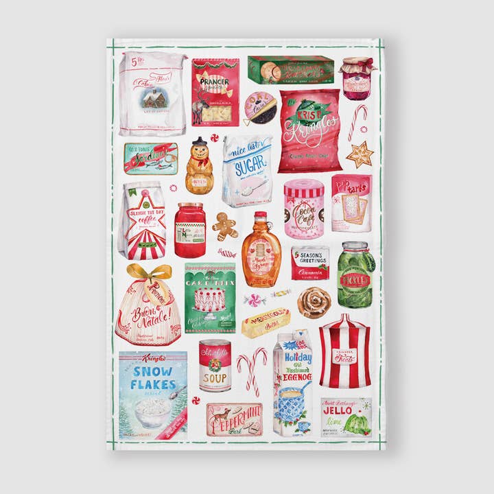 Cami Monet - Wholesale Tea Towel - Santa's Pantry Christmas Tea Towel2