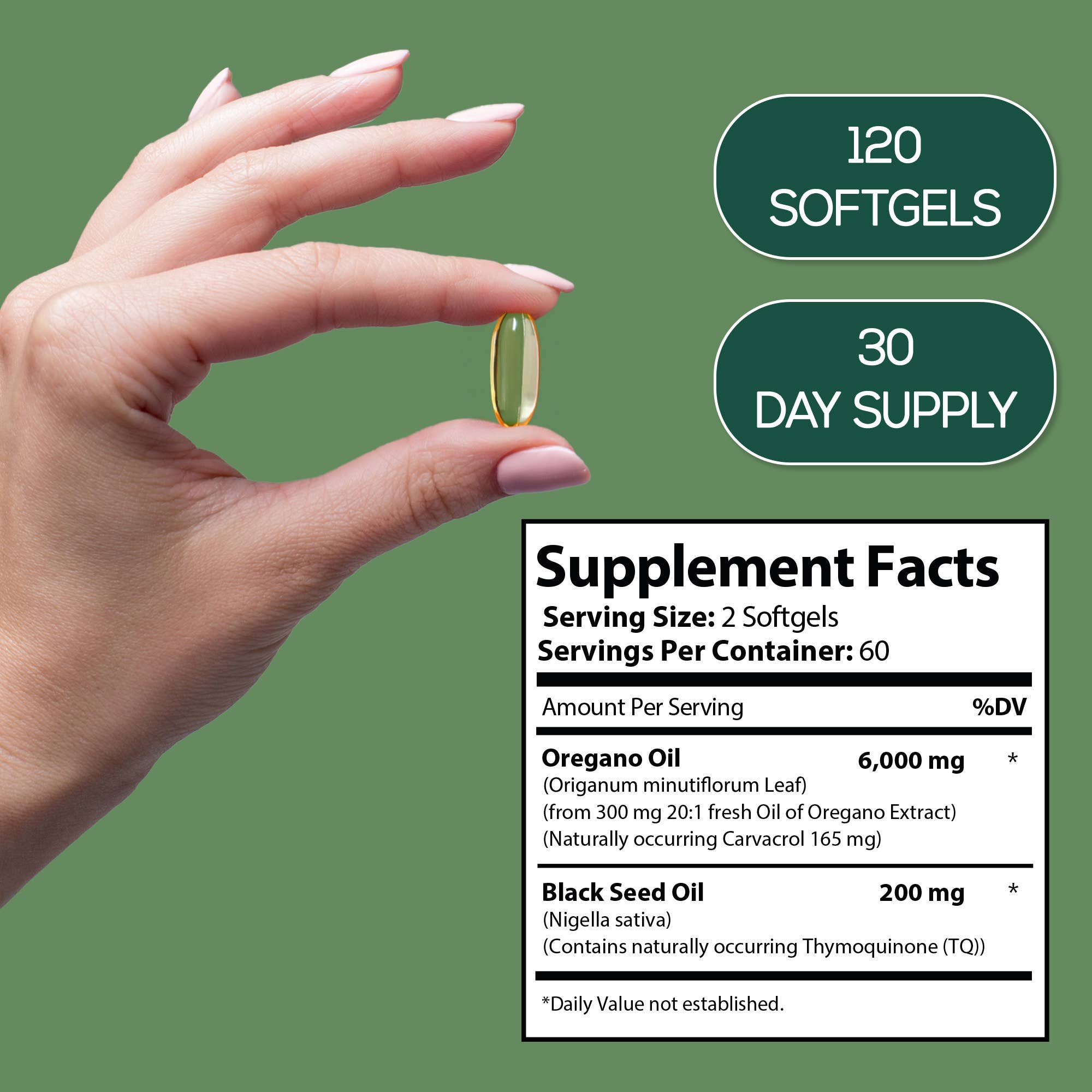 HARMONIFY - Wholesale Voedingssupplement/vitamine - HARMONIFY Olie van Oregano met Zwarte Zaadolie - 120 Softgels5