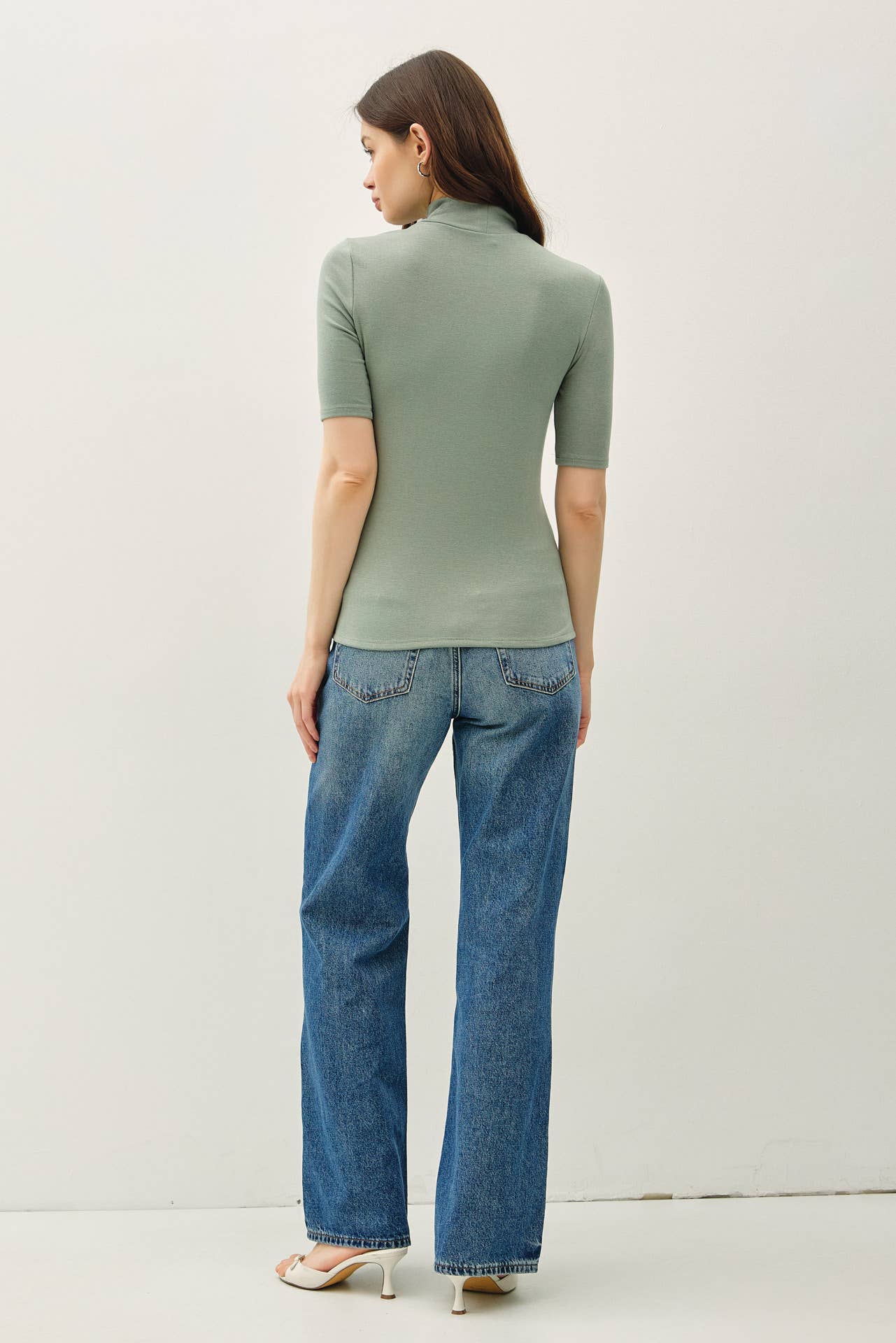 Be Cool - Vente Haut en maille – femme - HAUT EN MAILLE À COL MONTANT À MANCHES COURTES10