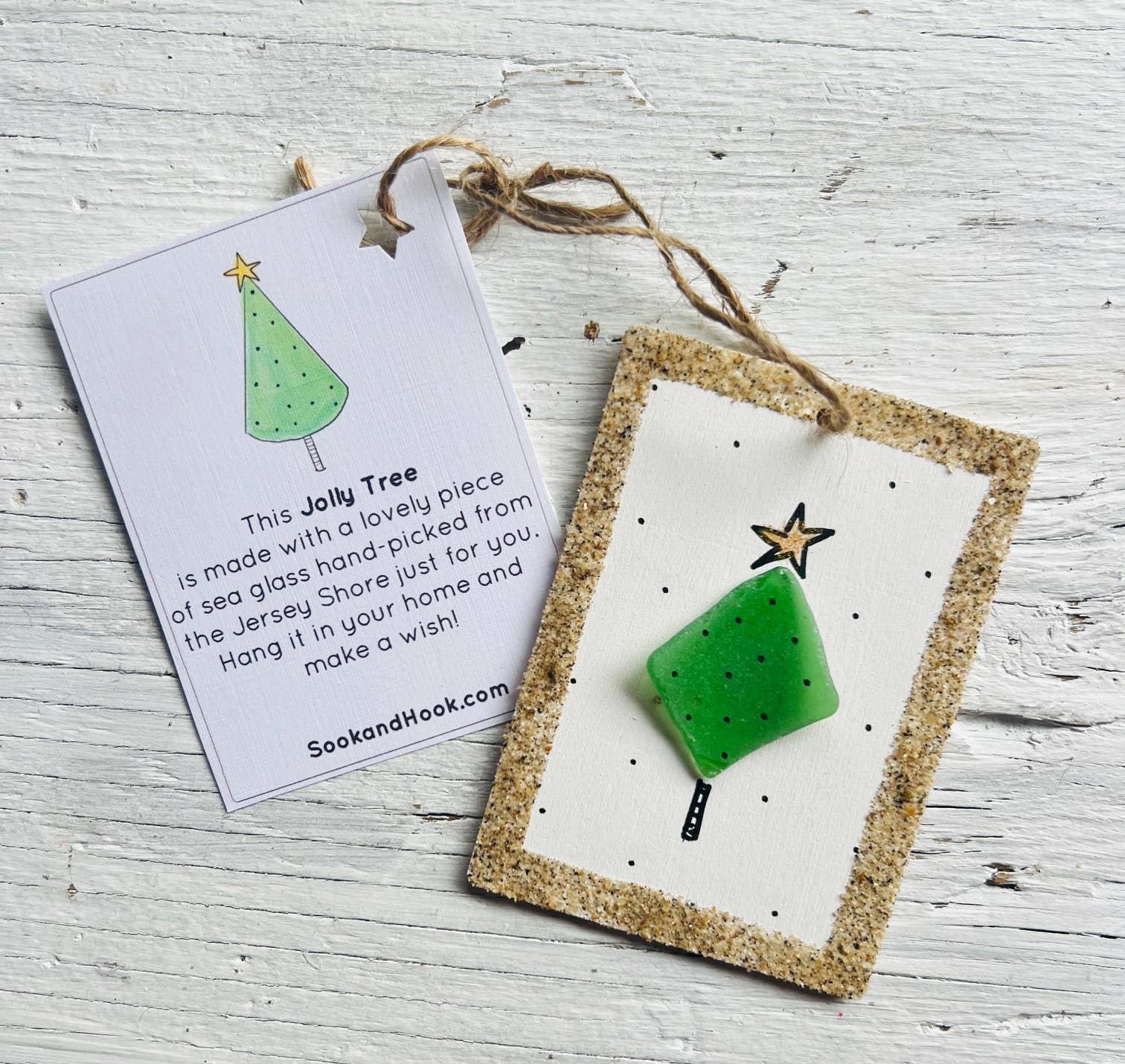 Sook & Hook - Wholesale Ornament - Jolly Christmas Tree Sea Glass Ornament2