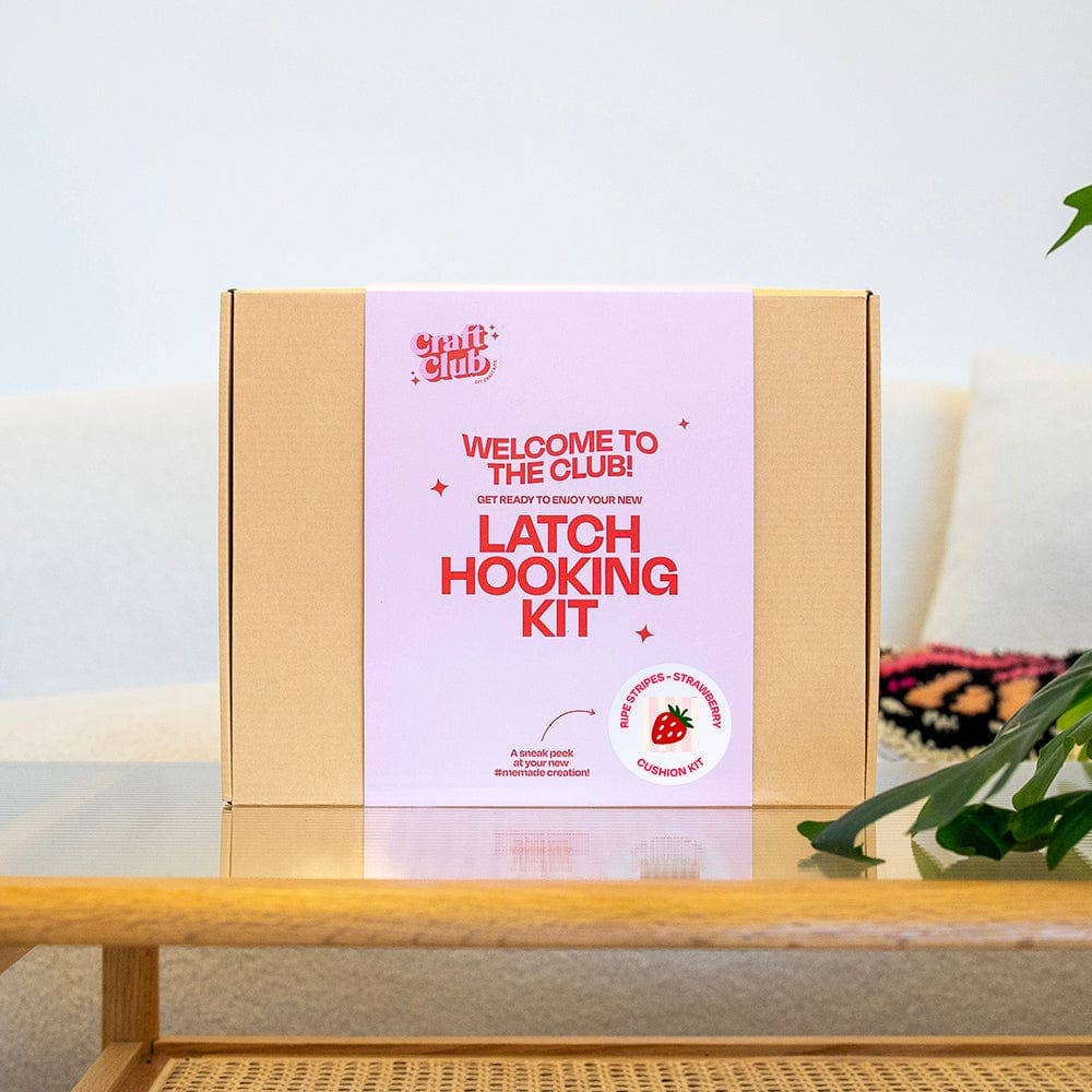 Craft Club - Wholesale DIY Craft Kit - STRAWBERRY RIPE STRIPES - Latch Hook Cushion Kit2