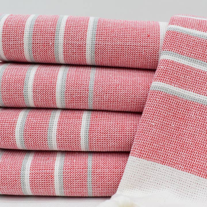 Organic Turkish Towels - Wholesale Hand Towel - Red Terry Hand Towel, Organic Cotton Towel Mtl-Eftly-Pshkr1