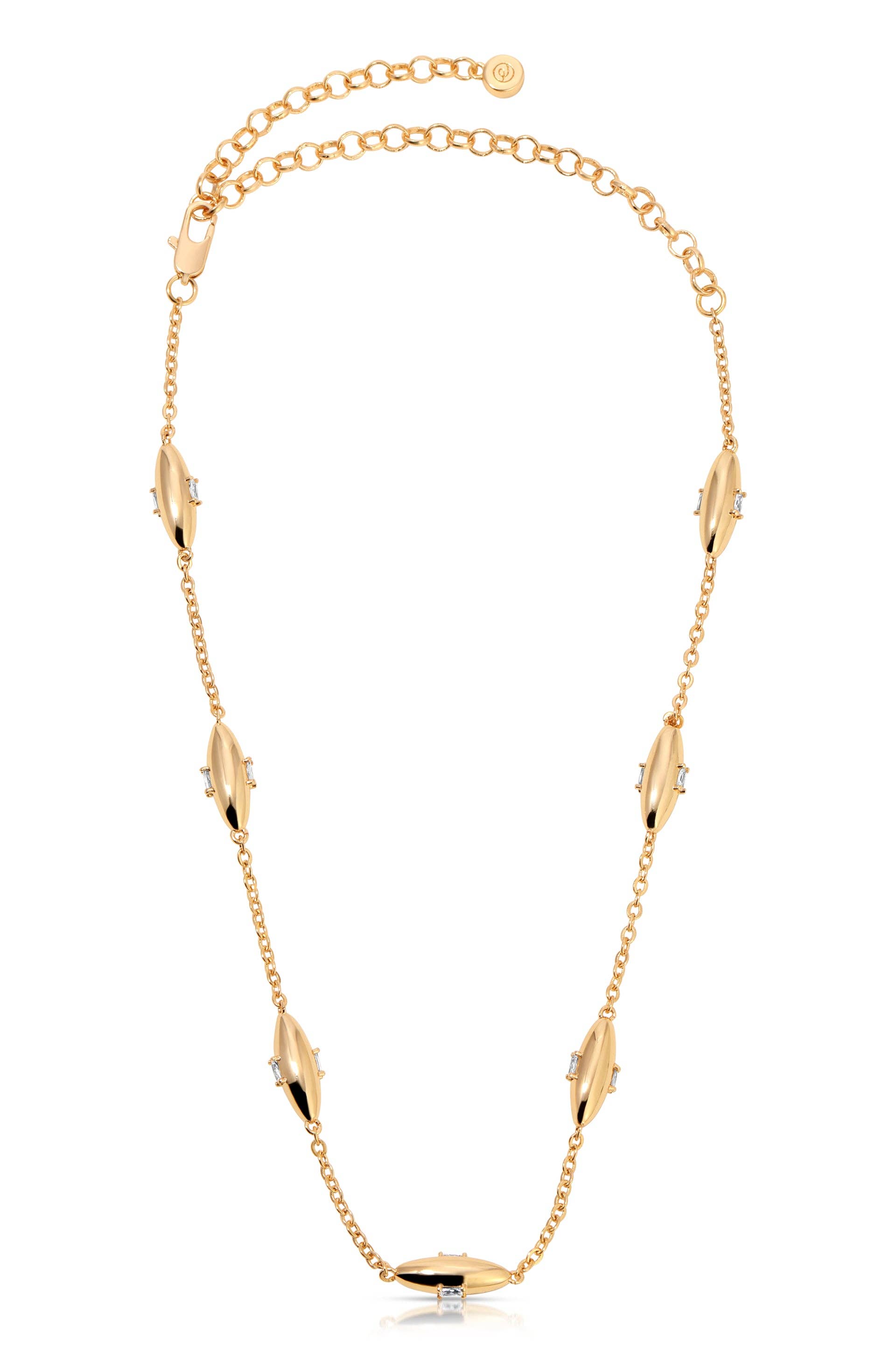 Ettika - Wholesale Pendant/Charm Necklace - Oval Dome Baguette Necklace0