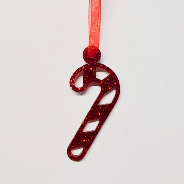 Glitzer-Zuckerstangen-Weihnachtsdekoration für den Großhandel von Pet Mirrors