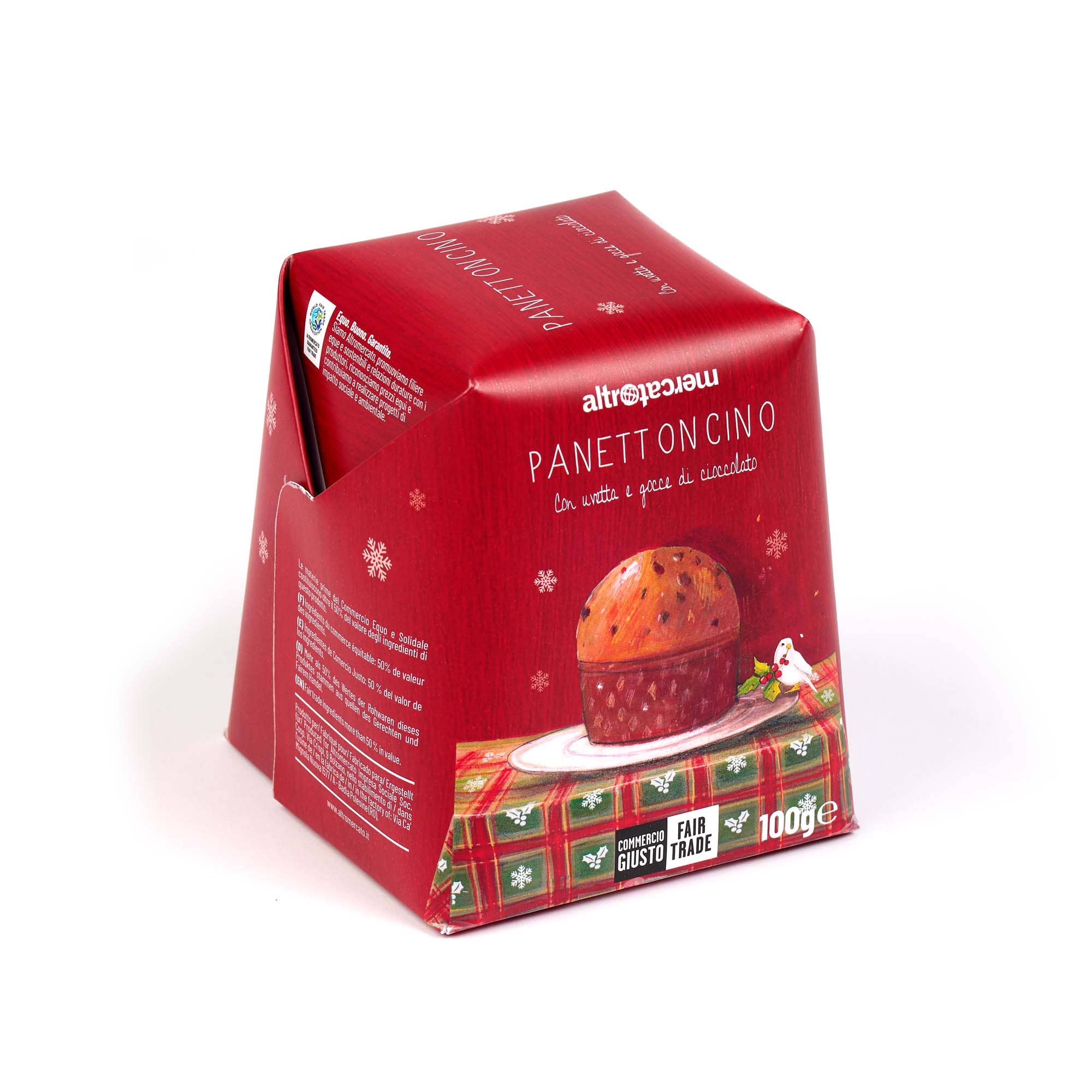 Altromercato - Wholesale Cake - Small Panettone With Chocolate Drops & Raisins 100 g2
