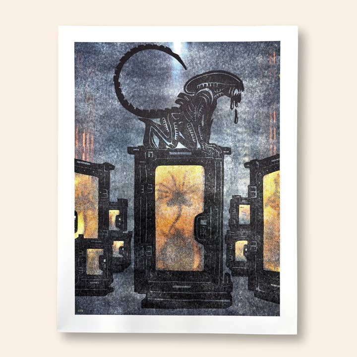 Alien : Terre "Les Caisses" Impression typographique pour la vente par Letterpress PLAY