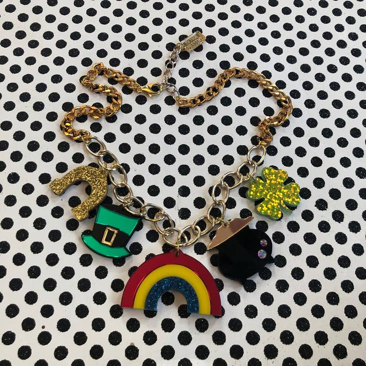 I'm Your Present – wholesale Pendant/charm necklace – Irish Charm St Patrick's Day Laser Cut Acrylic Necklace5