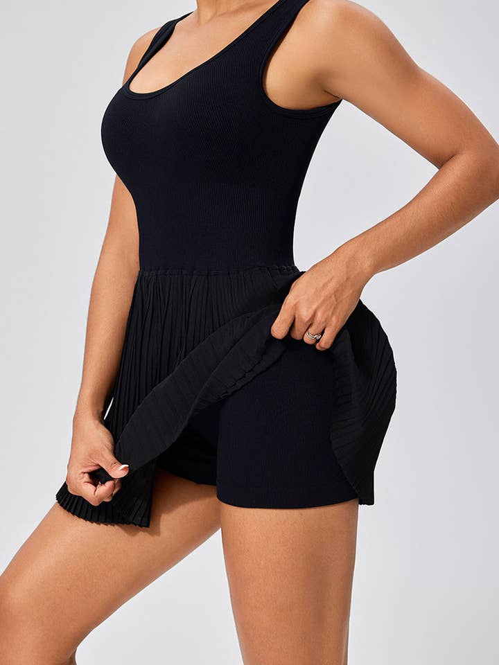Crave by FW - Wholesale Athletic Dress - Women's - One Piece Backless Tennis Dress With Inside Shorts