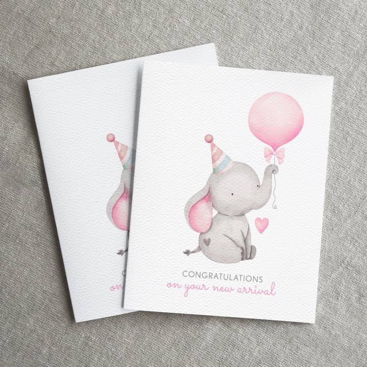 Blue Thistle - Wholesale Baby Card - New Baby Card, Congratulations, Baby Shower, Pink, Baby Girl2