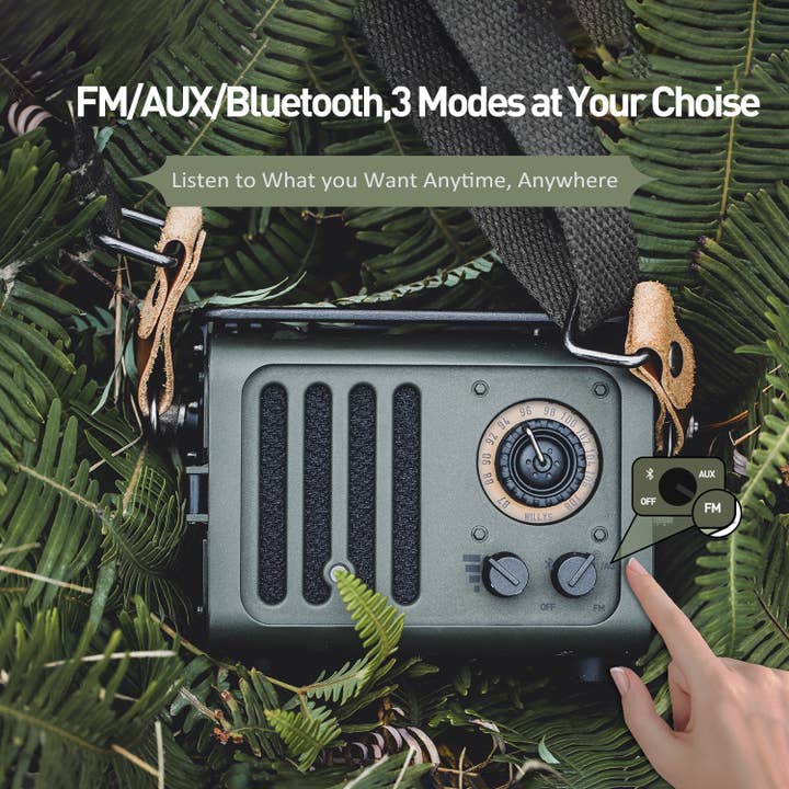 Green MUZEN Wild Jeep Portable FM Radio & Bluetooth Speaker for wholesale on Faire4