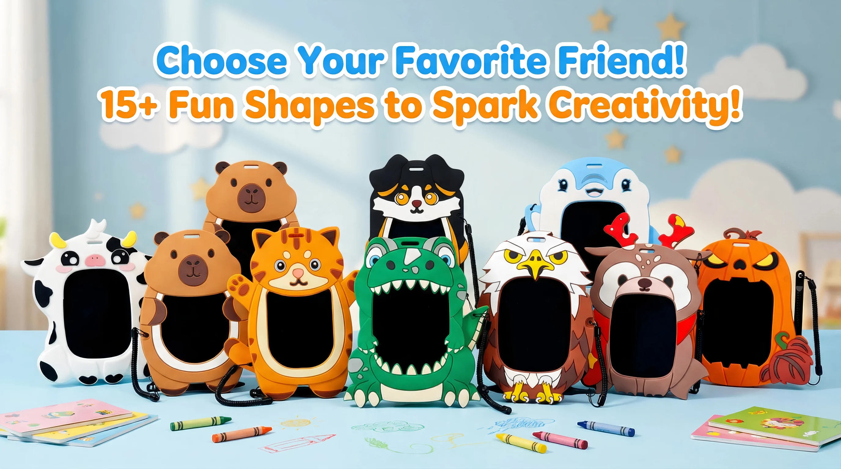 Globion - Wholesale Toy Plane - Kids - Kids Doodle Pad - Animal series - BABY COW & BABY SHARK12