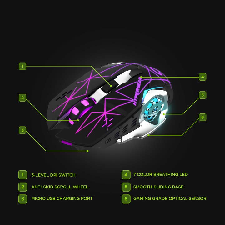 JupiterGear Home - Wholesale Small/Handheld Appliance - HyperGear Chromium Wireless Gaming Mouse