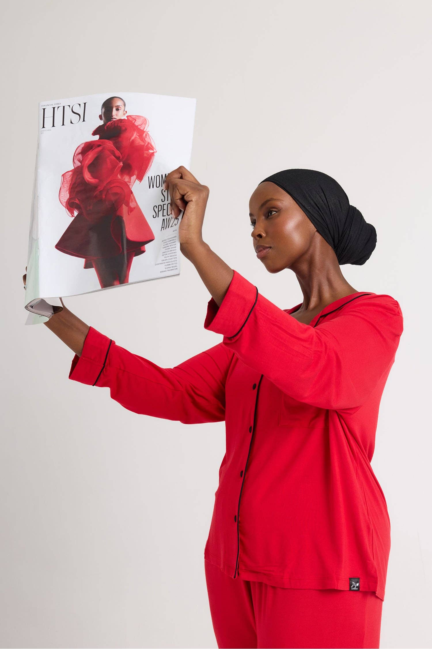 Bamboo Long Pyjama Set in Red for wholesale on Faire1