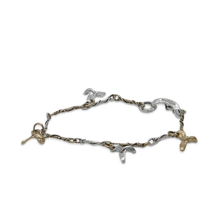 Unisex mesh bracelet bronze and 925 silver - BA086balena for wholesale by Mandile Gioielli