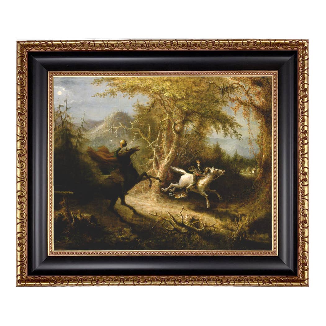 Madison Bay Co. - Historical Home Decor Reproductions - Wholesale Schilderen/Tekenen - Schilderijafdruk van de Ruiter zonder Hoofd die Ichabod Crane Achtervolgt59