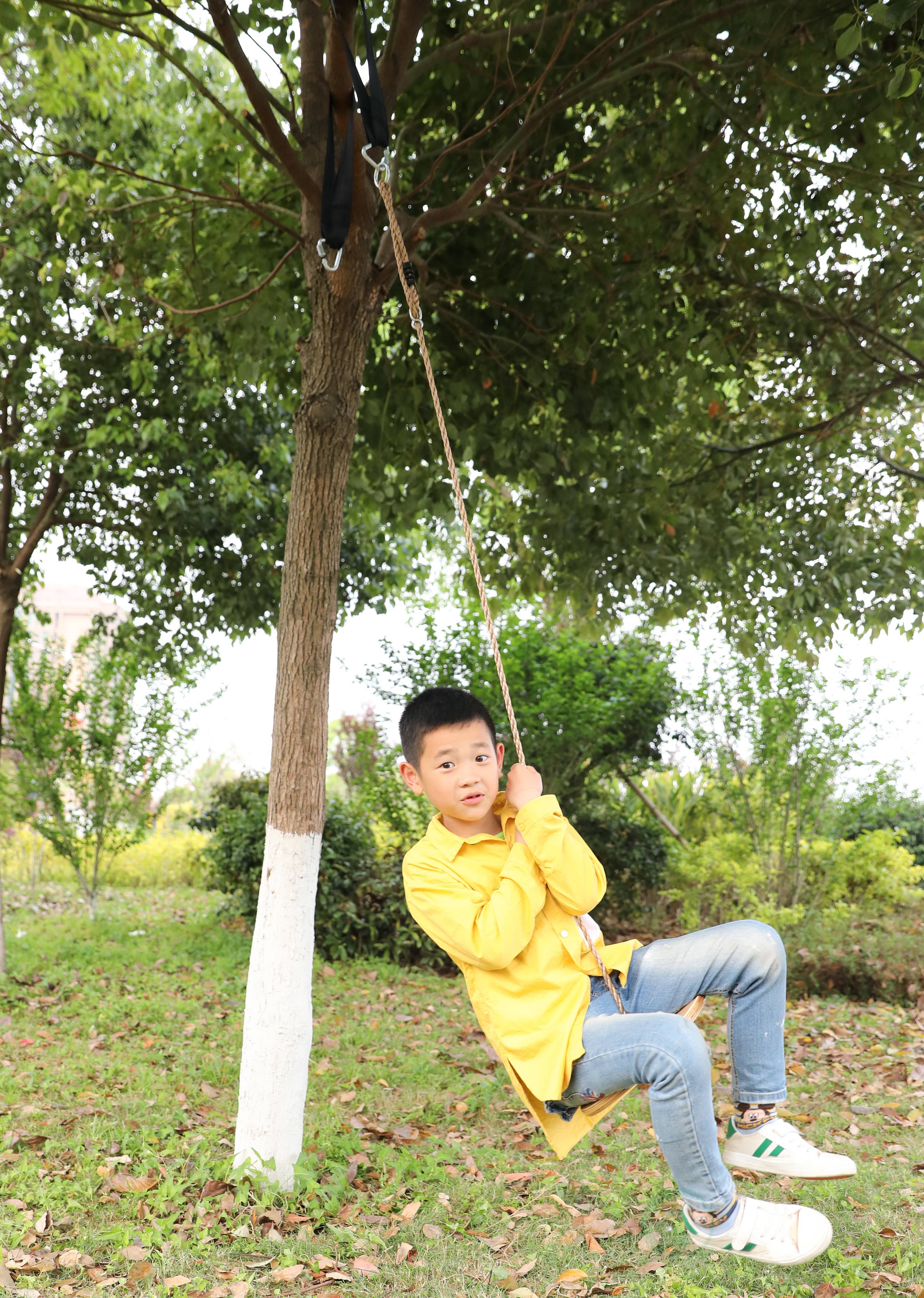 Quickway Imports – wholesale Swing – Kids & baby – Wooden Round Disc Plate Swing Seat With Hanging Rope3