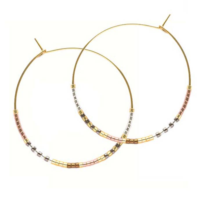 Amano Studio - Wholesale Hoop Earrings - Japanese Seed Bead Hoops- multiple colorways