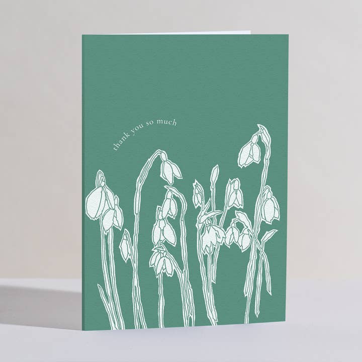 Carte de remerciement Snowdrops pour la vente par Verity Burton