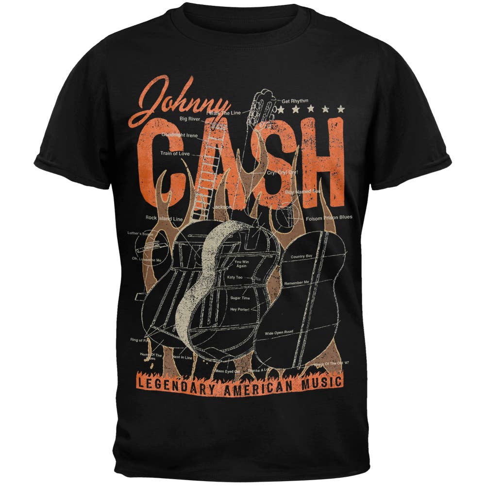 Official Store - Vente T-shirt sérigraphié – homme - Johnny Cash - T-shirt Homme Diagramme de Guitare0