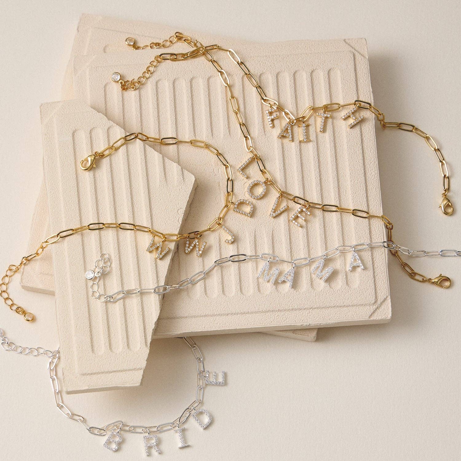 Lilla Haven - Wholesale Charm/Dangle Bracelet - Gold Dipped and Cubic Zirconia Bride Charm Bracelet2