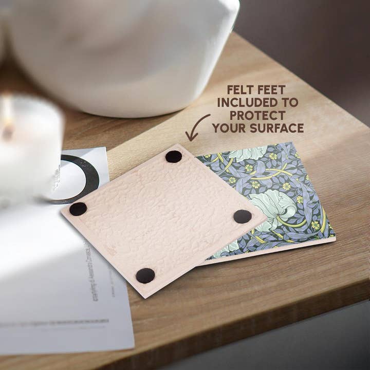 3dRose - Wholesale Coasters - 3dRose, Image of William Morris Style Gray And Yellow Floral Painting, Coaster3